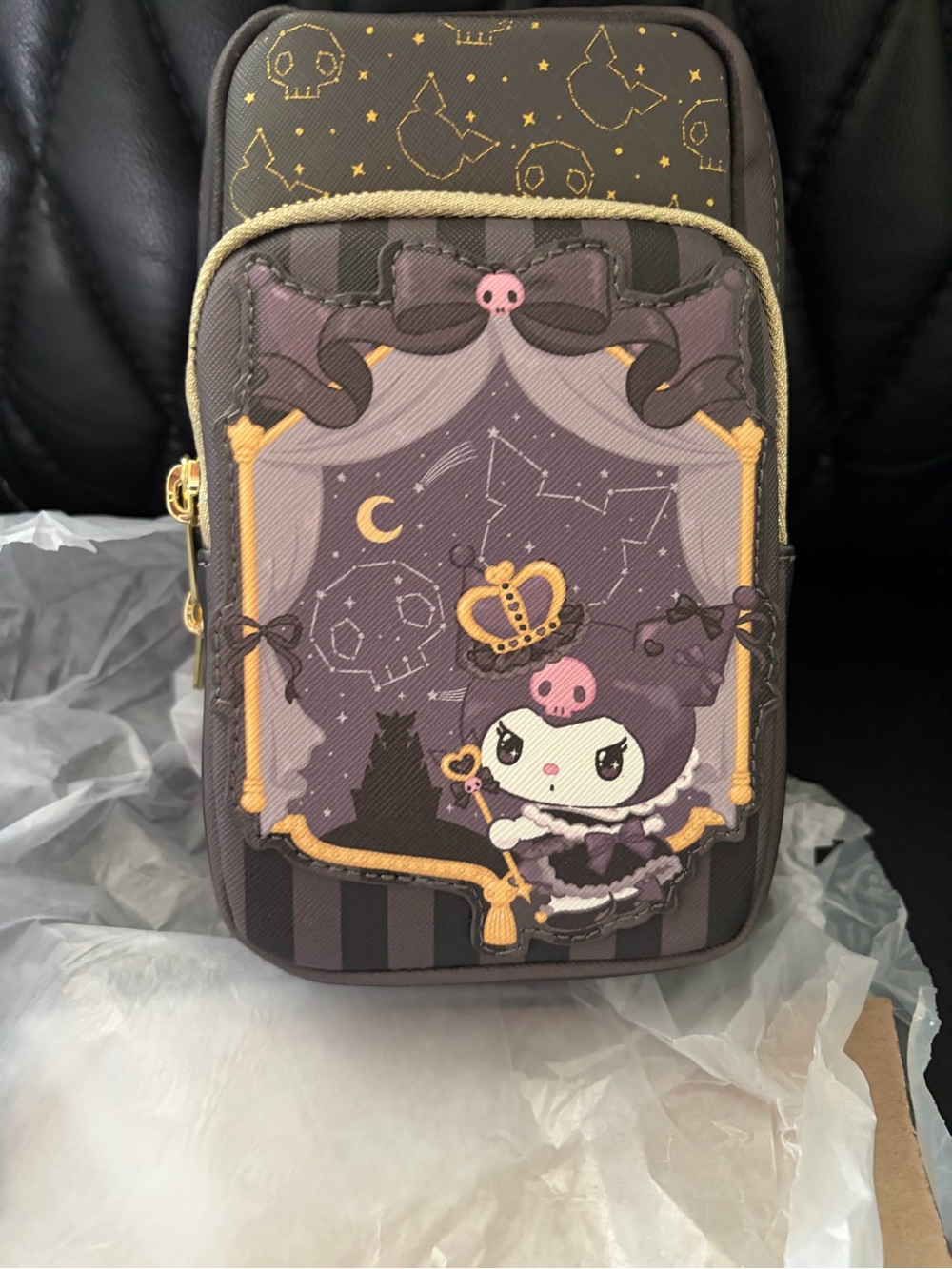 Loungefly Kuromi Purple and Brown Mini Crossbody Bag